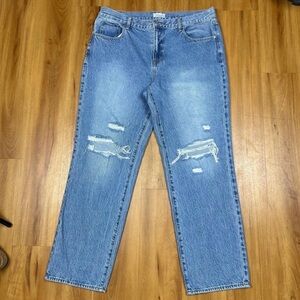 PacSun High Rise Distressed Straight Leg Jeans Blue Size 32